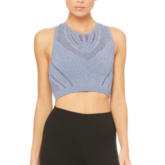 ALO Yoga Tops - Alo Yoga Lark Crop Top Blue S